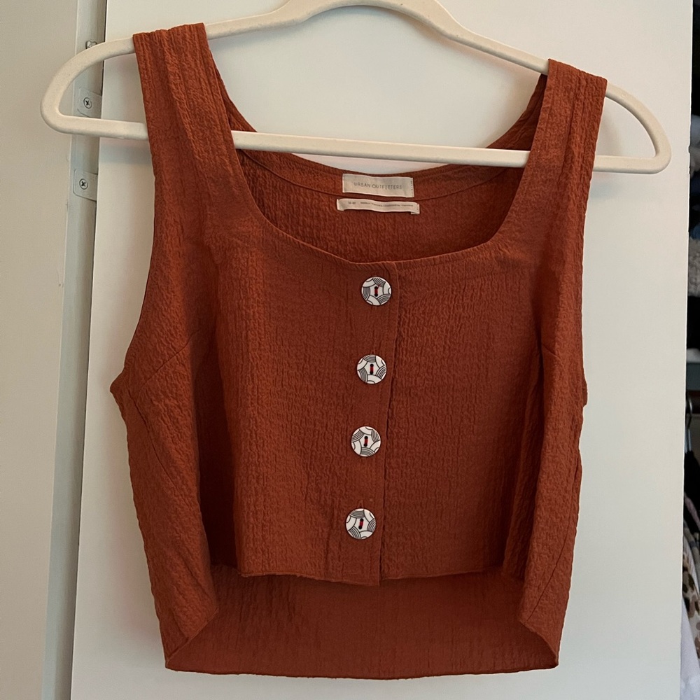 Urban Outfitters Cropped Tank Top - Burnt Orange